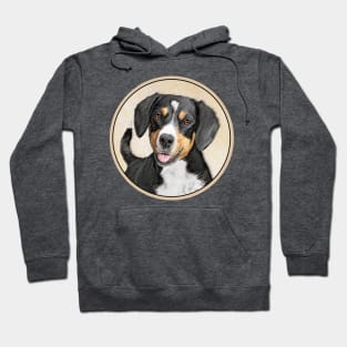 Entlebucher Mountain Dog Painting - Original Art Hoodie